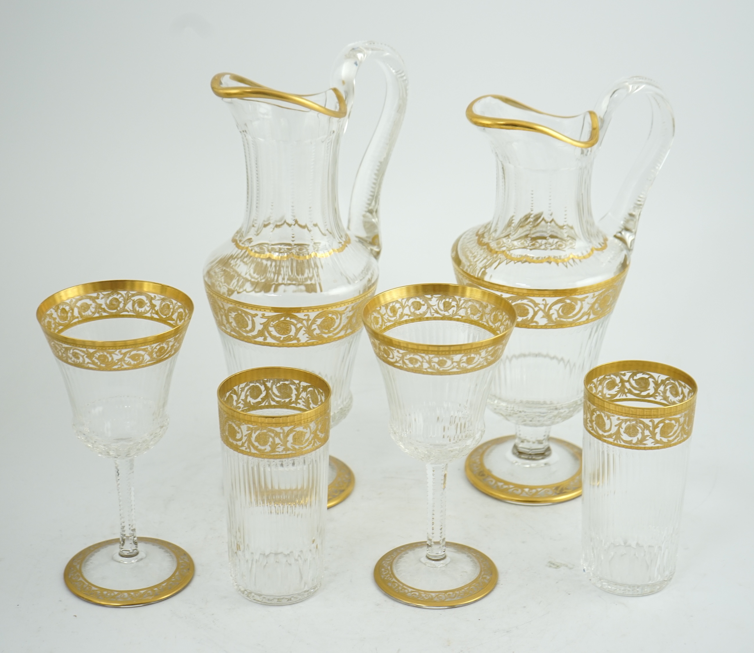 A suite of St Louis 'thistle' pattern drinking glassware